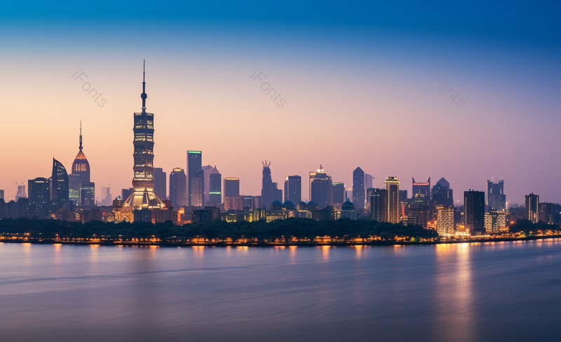 城市现代建筑天际线夜景,高清,摄影图,摄影图片,图片大全,摄影图免费下载